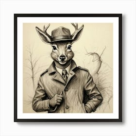 Detective Deer 6 Art Print