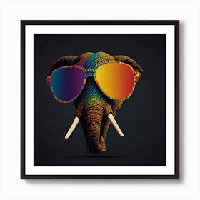 Elephant With Sunglasses 1 Art Print