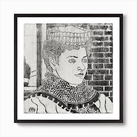 Woman With A Domestic Hat (C Art Print