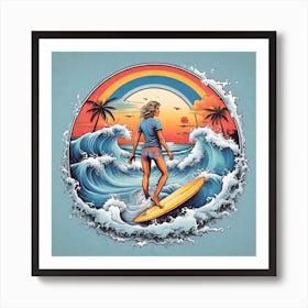 Surfer Girl Art Print