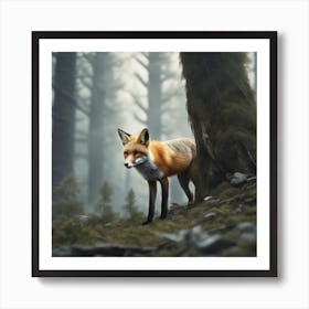 Red Fox In The Forest 24 Art Print