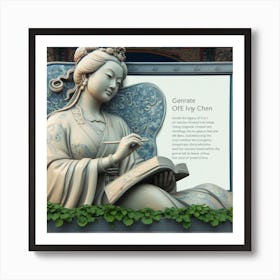 A statue of ivy Chen white stone 1 Art Print