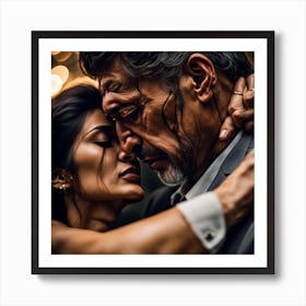 Couple Hugging Art Print