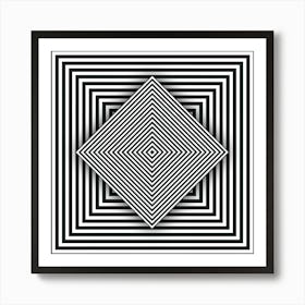 Abstract Black And White Geometric Pattern Art Print