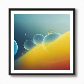 Abstract Bubbles Winter Night Art Print