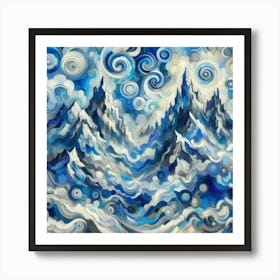 Blue Sky With Swirls Art Print