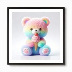 Rainbow Teddy Bear Art Print