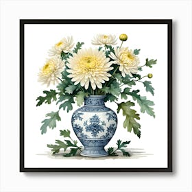 Chrysanthemums In A Vase 1 Art Print