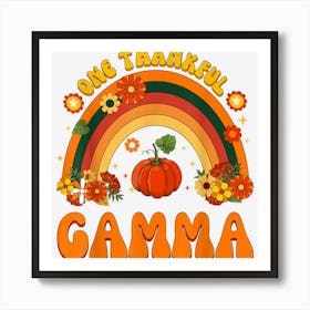 One Thankful Gamma Rainbow Thanksgiving Family Matching Art Print