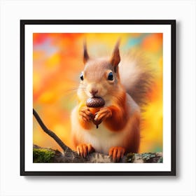 Squirrel Eating Acorn 2 Art Print