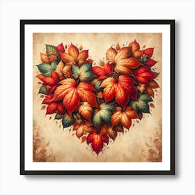 Autumn Heart Art Print Art Print