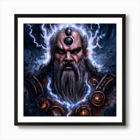 Dark God of Thunder 2 Art Print