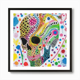 Skull With Polka Dots Art Print