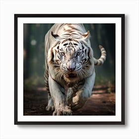 White Tiger In The Forest Art Print