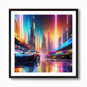 Futuristic City 97 Art Print