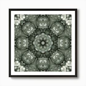 Abstraction Gray Watercolor Flower Art Print