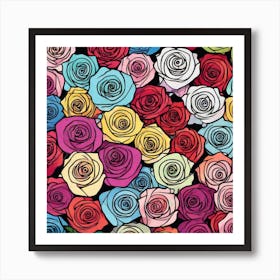 Colorful Roses 51 Art Print