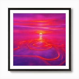 Sunset Over The Ocean Art Print