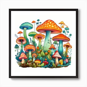 Mushroom Garden 8 Art Print