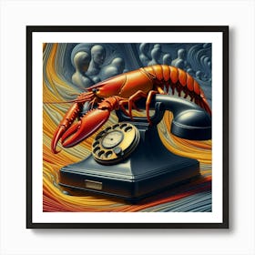 Lobster On A Telephone 1 Art Print