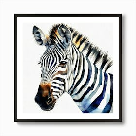 Zebra Watercolor Art Print