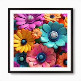 Colorful Flowers 33 Art Print