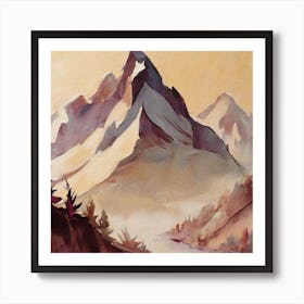 Firefly An Illustration Of A Beautiful Majestic Cinematic Tranquil Mountain Landscape In Neutral Col 2023 11 23t001712 Art Print