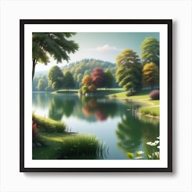 Landscape By The Lake Art Print