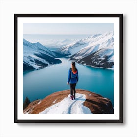 Mountains And Lake Art Print