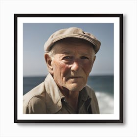 Old Man On The Beach Art Print