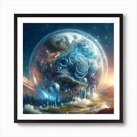 Earth In Space 13 Art Print