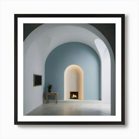 Arched Room With Fireplace 1 Art Print