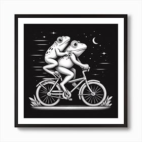 Frogs On A Bicycle 1 Art Print