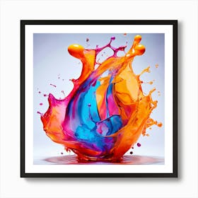 Fresh Colors Liquid 3d Design Spark Hot Palette Shapes Dynamism Vibrant Flowing Molten (20) Art Print