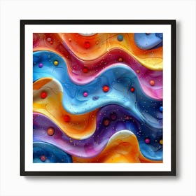 Abstract Colorful Wavy Background 3 Art Print