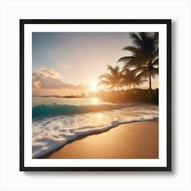 Sunset On The Beach 1 Art Print