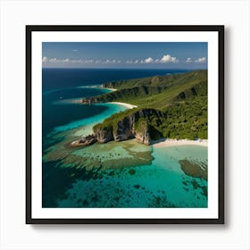 Aerial View Of A Tropical Island 1 Art Print