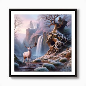 Deer In The Forest 20 Art Print