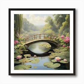 Water Lily Bridge 1 Art Print 1 Art Print