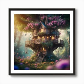 Mystical Tree House Art Print