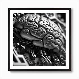 Brain On A Circuit Board 47 Art Print