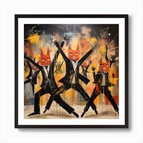 Cat Dancers attractive watercolors Art Print