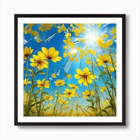 Sunflowers In The Field 3 Art Print