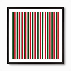 Christmas Striped Print Art Print