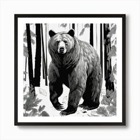 Grizzly Bear In The Forest 4 Art Print