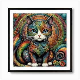 Rainbow Cat 3 Art Print