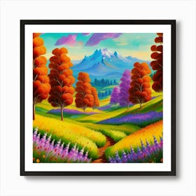 Magnificent forest meadows oil painting abstract painting art 5 Art Print