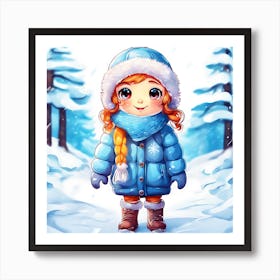 Little Girl In Winter Clothes Art Print