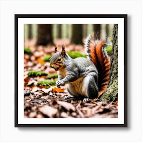 Squirrel In The Forest 129 Art Print