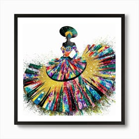 African Woman In Colorful Dress Art Print